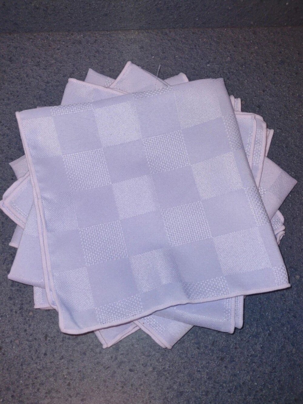 Set of 6 Soft Lilac Checkered Weave Cloth Napkins Pastel Purple/ Lilac Unbranded